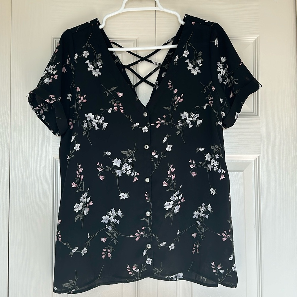 Floral Button-Up Blouse